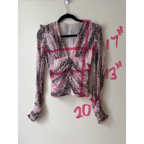 Tuleh Silk Blouse Pink Long Sleeve Made In USA XS/ S - Picture 3 of 6
